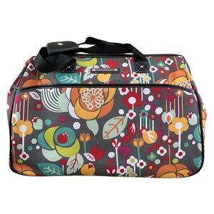 Floral Patterned Lily Bloom 22 inches Duffle Bag with Rolling Wheels